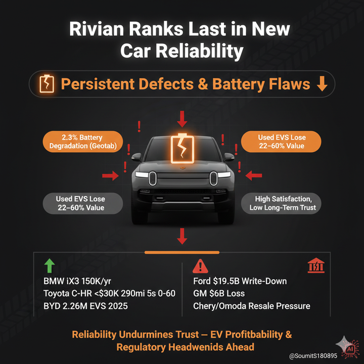 Rivian Leads in Satisfaction but Lags in Reliability; Waymo Recalls Robotaxis After Safety Incidents
